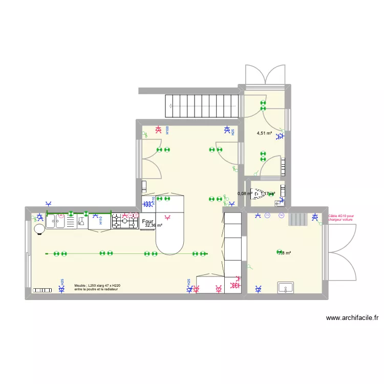Esdoornenlaan. Plan de 5 Pièces et 46 m²