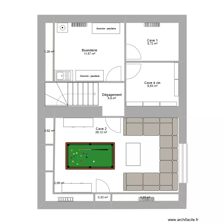 Vincent Viala niveau 0 projet meublé. Plan de 10 et 62 m² Vincent Viala niveau 0 projet meublé. Plan de 10 et 62 m²