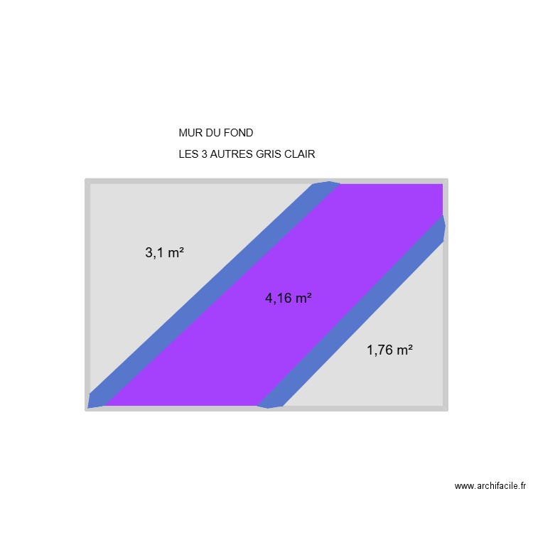 mur fond bureau. Plan de 3 pièces et 9 m2