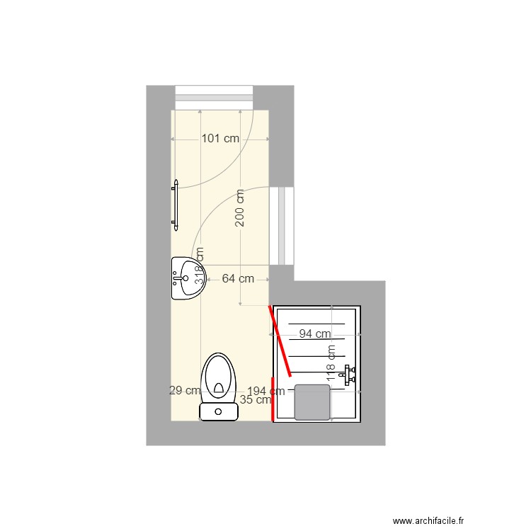 LEULIER. Plan de 1 pièce et 4 m2