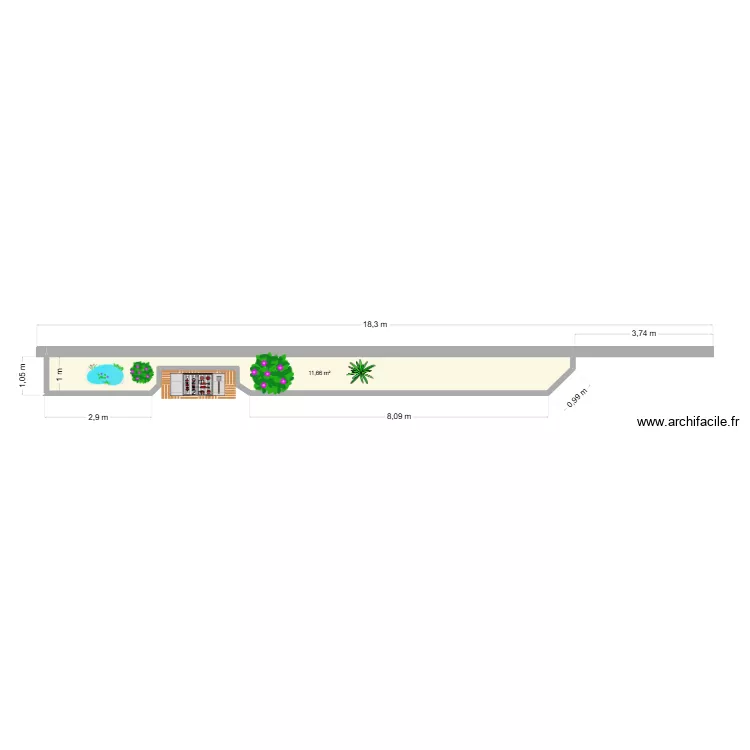 Bordure. Plan de 1  et 12 m²