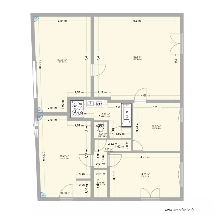 gerald. Plan de 9  et 110 m²