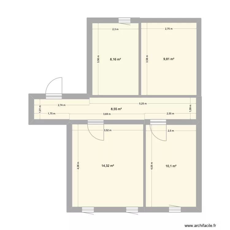 initial 5e brique strasbourg. Plan de 5 Pièces et 51 m²