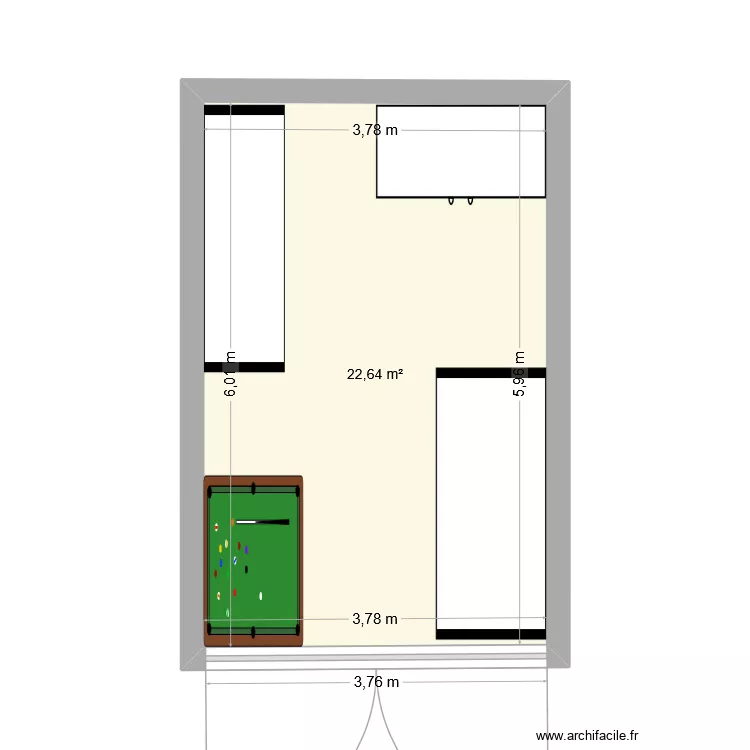 shurgard. Plan de 1 Pièce et 23 m²
