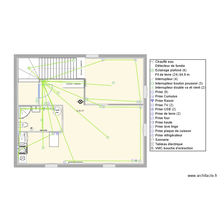pharmacie 3. Plan de 4 pièces et 133 m2