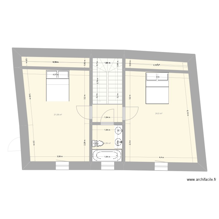 Projet TREGUNC. Plan de 9 pièces et 125 m2