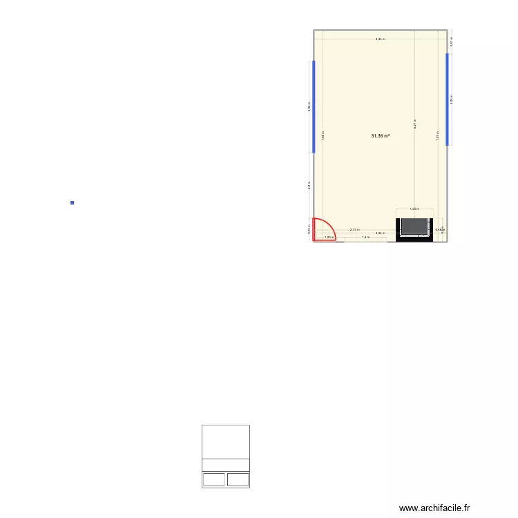 Salon - Maison SHDR. Plan de 1  et 31 m²