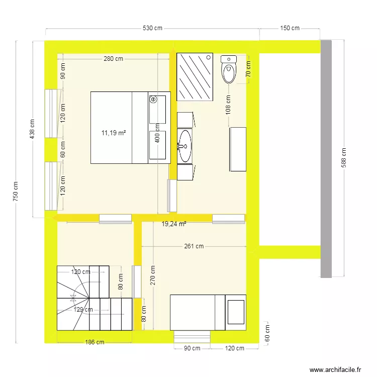 Vue plan 4.1 etage 1 projet extension WWM02.25 14.01.25. Plan de Vue plan 4.1 etage 1 projet extension WWM02.25 14.01.25. Plan de