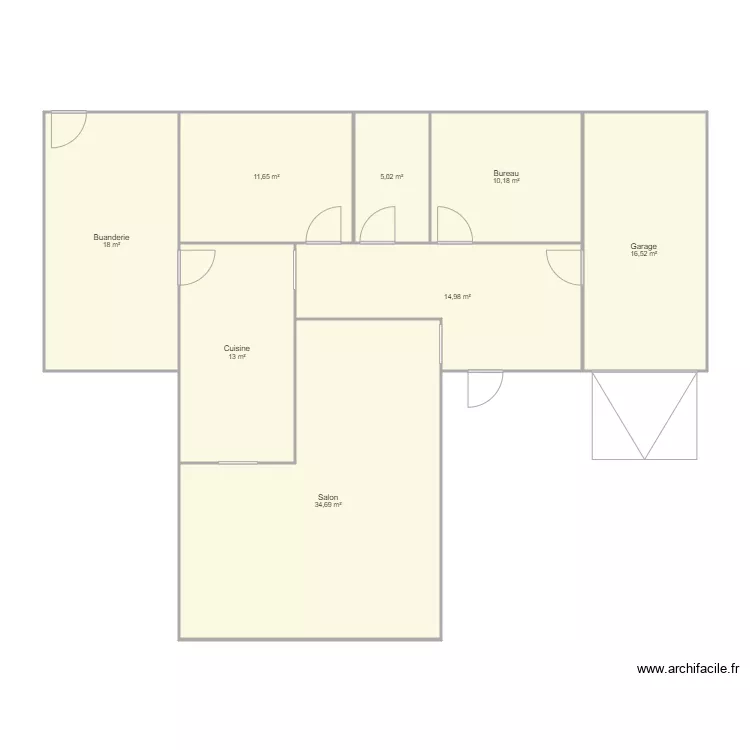 Maison vierge. Plan de 8 et 124 m² Maison vierge. Plan de 8 et 124 m²