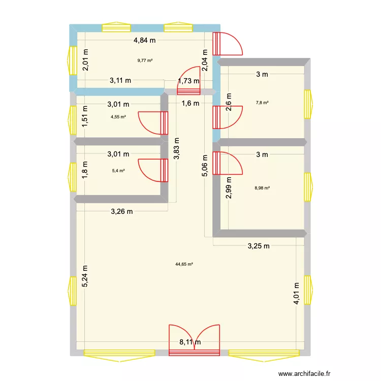 santana. Plan de 6  et 81 m²