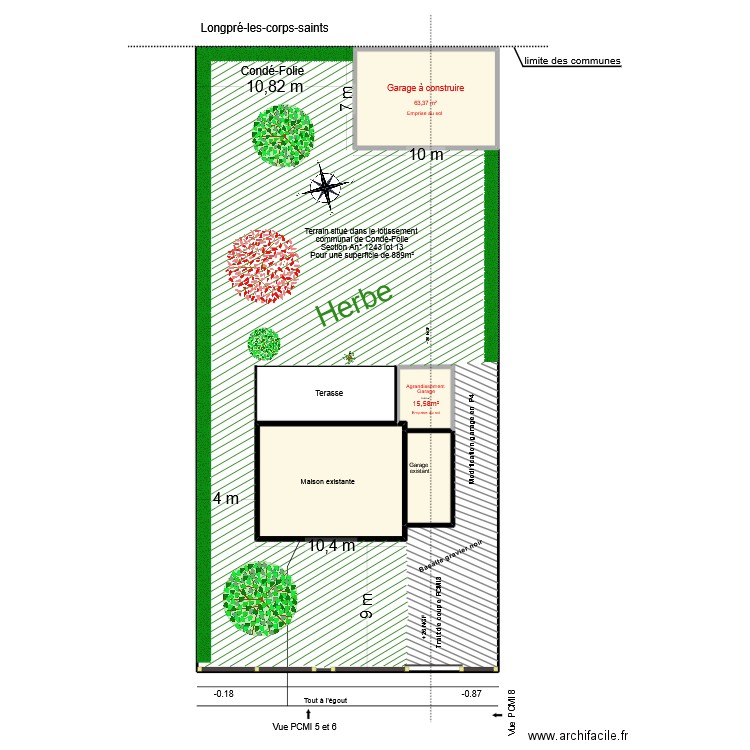 plan global. Plan de 4 pièces et 174 m2
