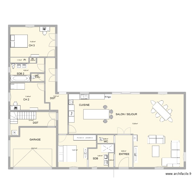 ETAT PROJET. Plan de 0 pièce et 0 m2