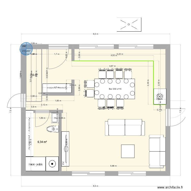 Maison ROBIN 8.50x7.50 AVEC BUANDERIE SEPARÉE. Plan de 13 pièces et 218 m2