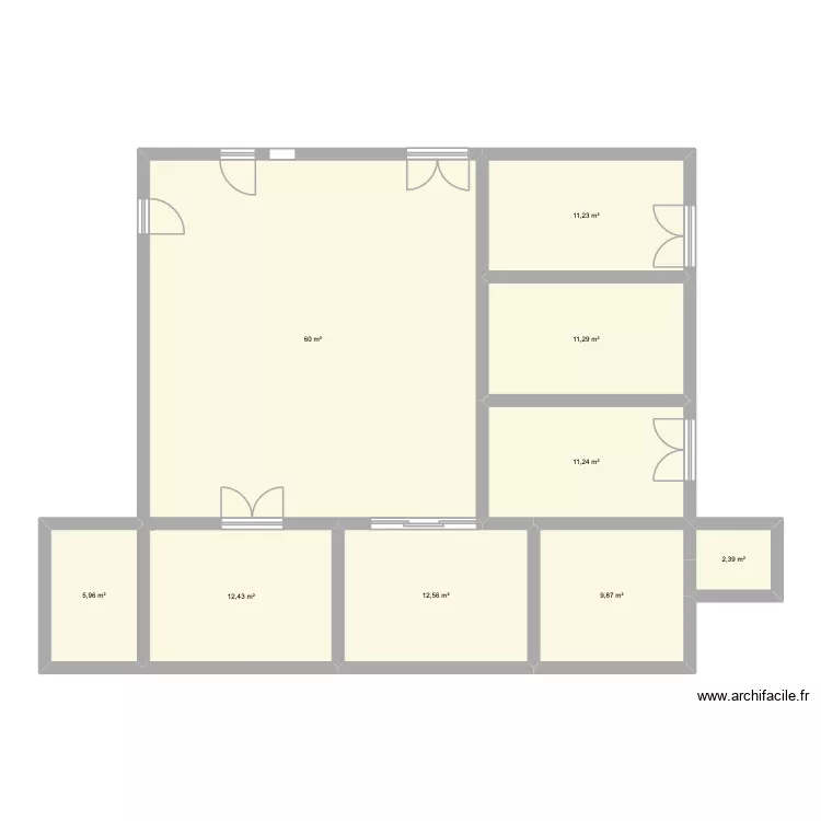 cabinet de kin&eacute;. Plan de 9  et 137 m²