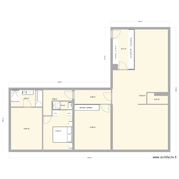 CVP PP - R. des Fleurs 2. Plan de 12 pièces et 129 m2