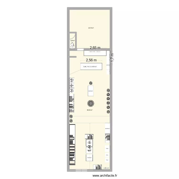 MAGASIN 2. Plan de 3 et 88 m² MAGASIN 2. Plan de 3 et 88 m²