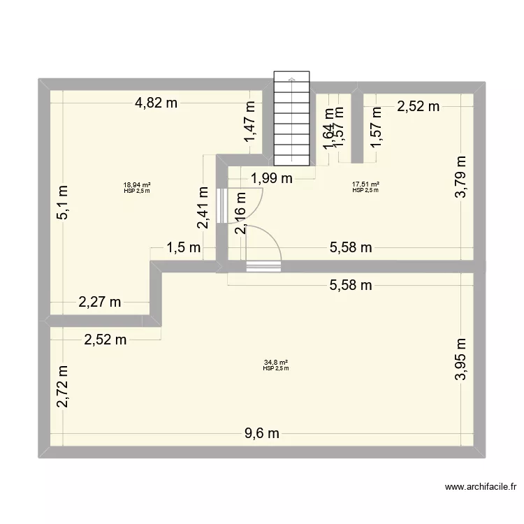 sous sol. Plan de 3 pièces et 71 m² sous sol. Plan de 3 pièces et 71 m²