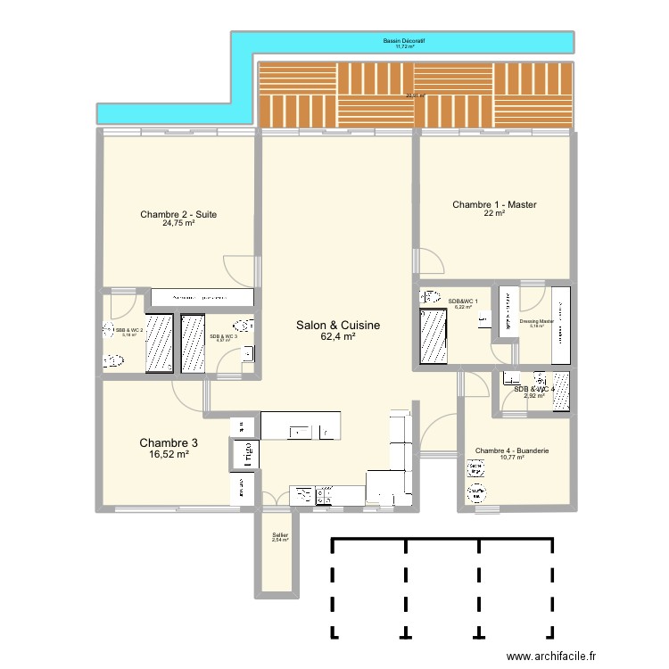 Home - Working File Perso. Plan de 13 pièces et 196 m2