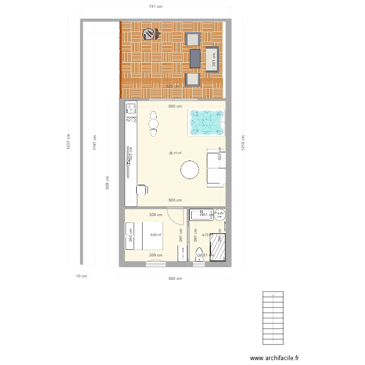 Suite V2. Plan de 7 pièces et 79 m2