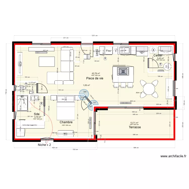 SCI CALA - PLANS CELLULE ETAGE - N&deg;3 - CUISINE. Plan de 