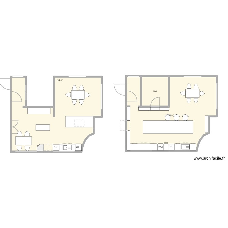 cuisine avant/apres. Plan de 0 pièce et 0 m2