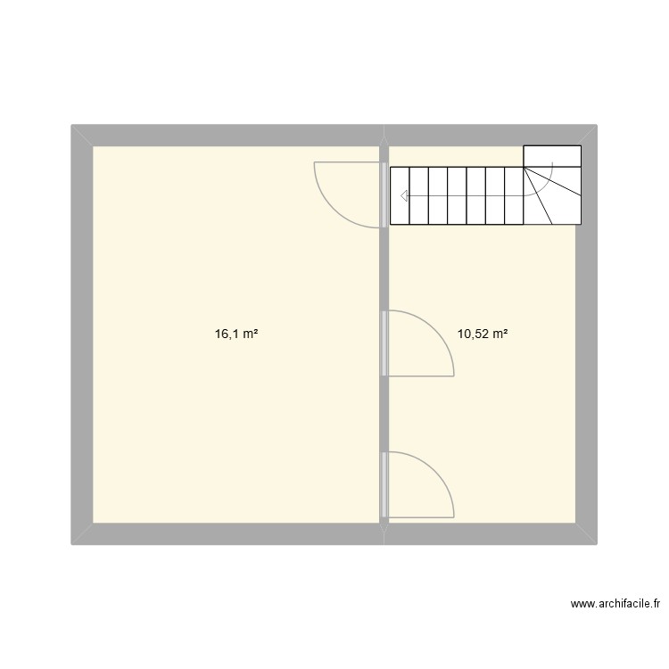 ETAGE BRIENNE. Plan de 2 pièces et 27 m2