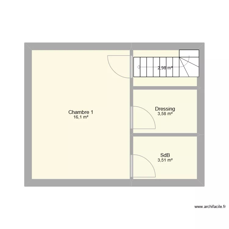 ETAGE BRIENNE. Plan de 4 pièces et 26 m² ETAGE BRIENNE. Plan de 4 pièces et 26 m²