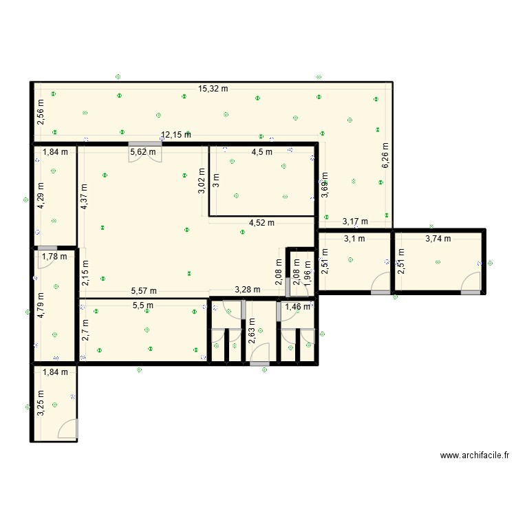 BAR ET DISCOTEC lampe PRISE. Plan de 16 pièces et 181 m2
