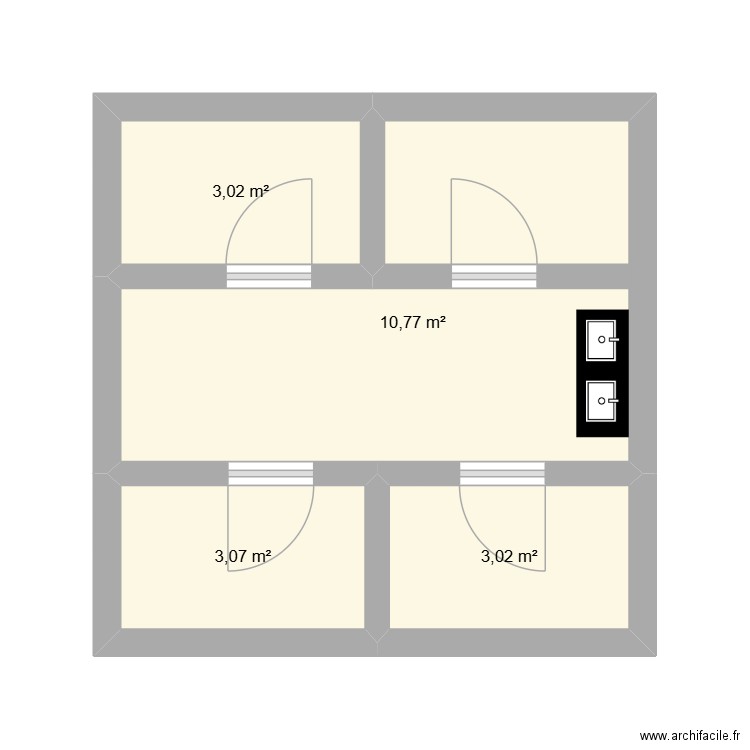 PLAN CHAMPLAIN 1. Plan de 4 pièces et 20 m2