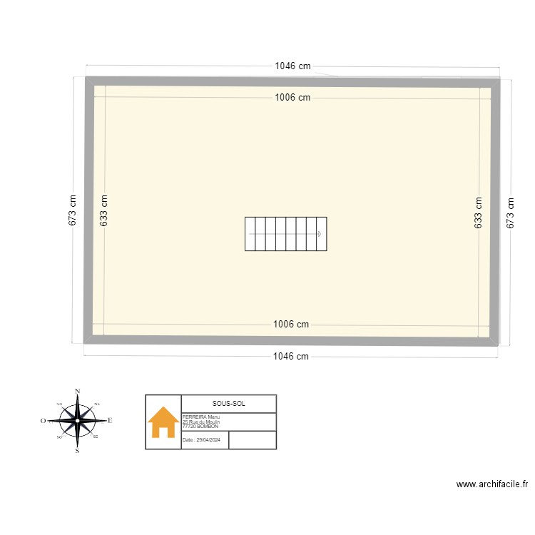 PLAN RDC. Plan de 2 pièces et 128 m2