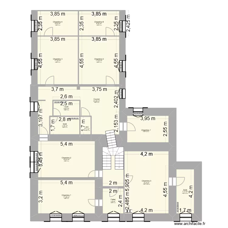 bournet2. Plan de 14  et 177 m²