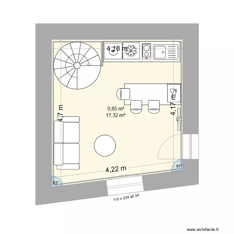 PROJET R+2 (séjour). Plan de PROJET R+2 (séjour). Plan de