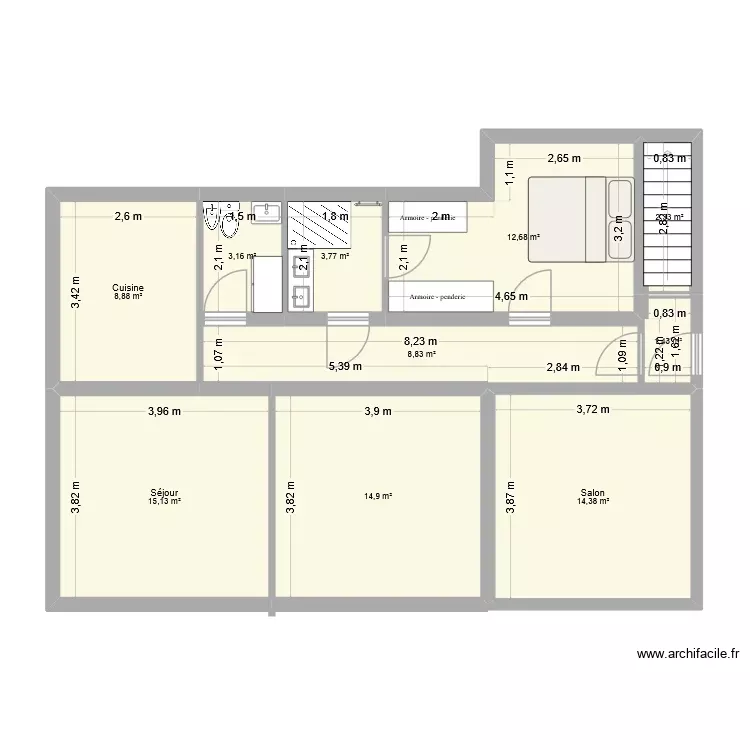 Vénerie Montgeron modif rdc. Plan de 10 Pièces et 85 m² Vénerie Montgeron modif rdc. Plan de 10 Pièces et 85 m²