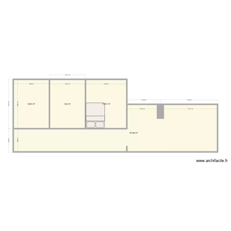 Proprio. Plan de 4 Pièces et 68 m² Proprio. Plan de 4 Pièces et 68 m²
