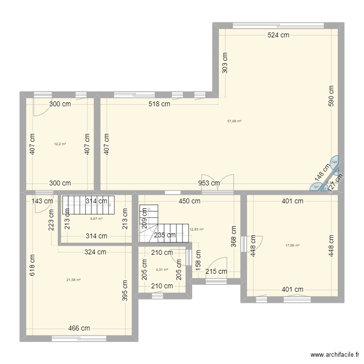 RDC . Plan de 0 pièce et 0 m2