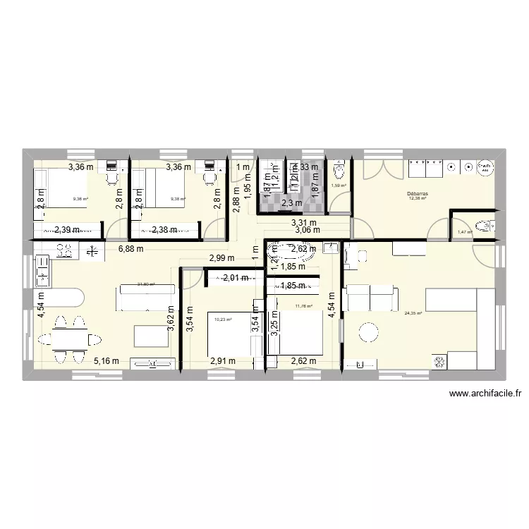 New Stockage inclus 17mx8m yo. Plan de 10  et 117 m²