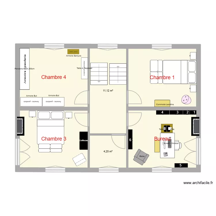 Plan étage1 Bureau. Plan de 6 et 72 m² Plan étage1 Bureau. Plan de 6 et 72 m²