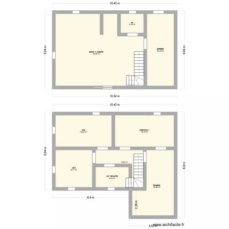 2eme choix. Plan de 9  et 119 m²