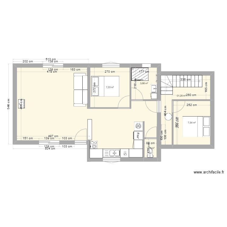 Plan . Plan de 5 pièces et 27 m2