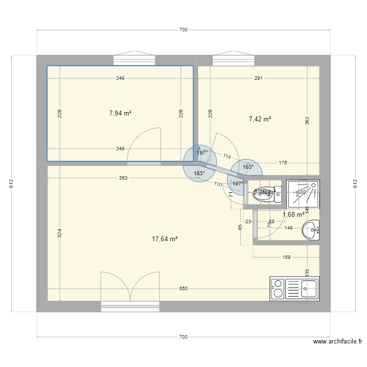 BAJAMONT  D01. Plan de 5 pièces et 35 m2