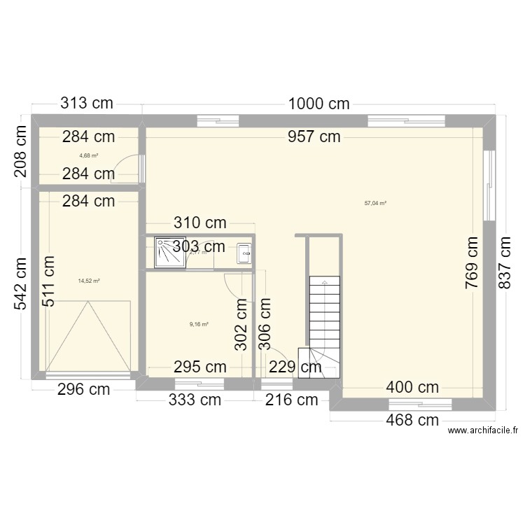 bullion. Plan de 16 pièces et 174 m2