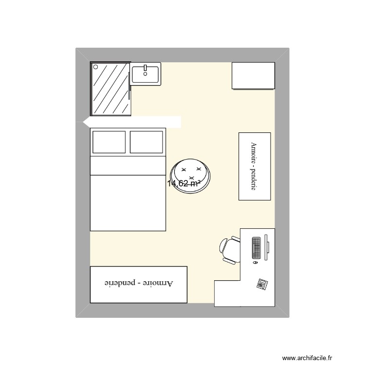 Chambre. Plan de 0 pièce et 0 m2