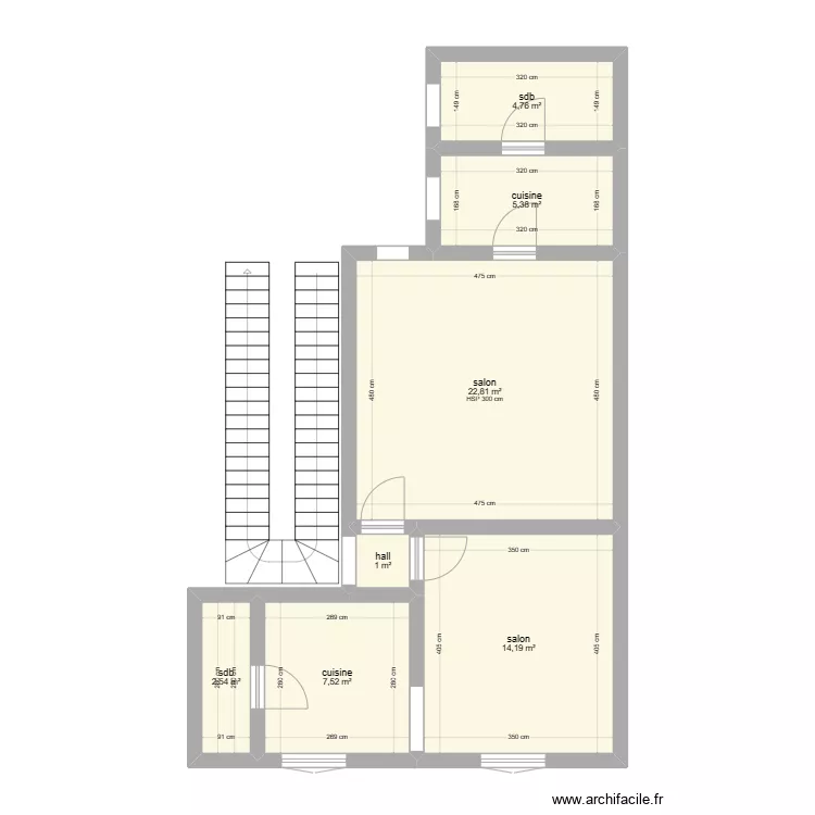 Outremeuse 4 studio. Plan de 