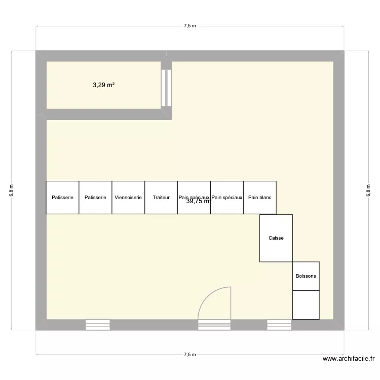 BOULANGERIE ESCAUTPONT. Plan de 2  et 43 m²