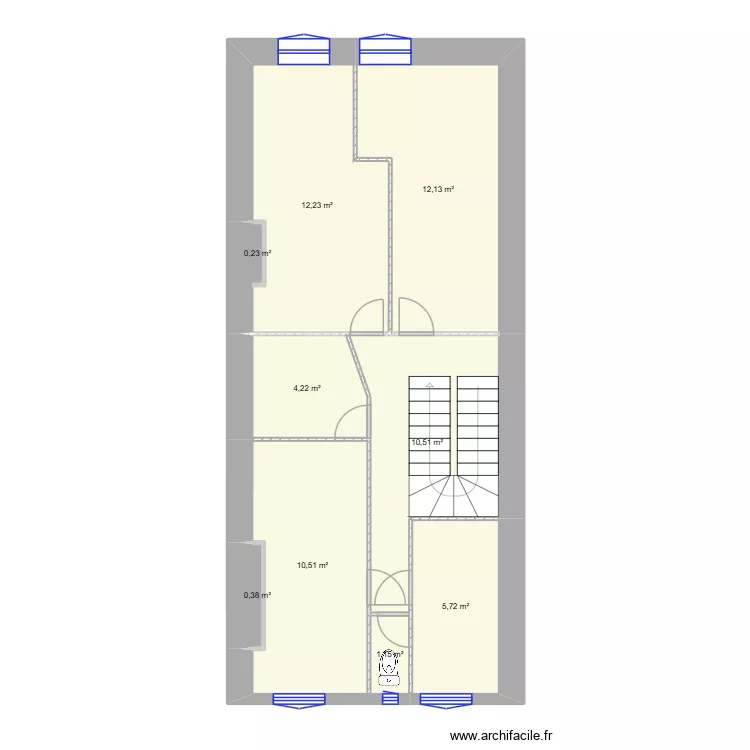 88 4eme etage. Plan de 9  et 57 m²