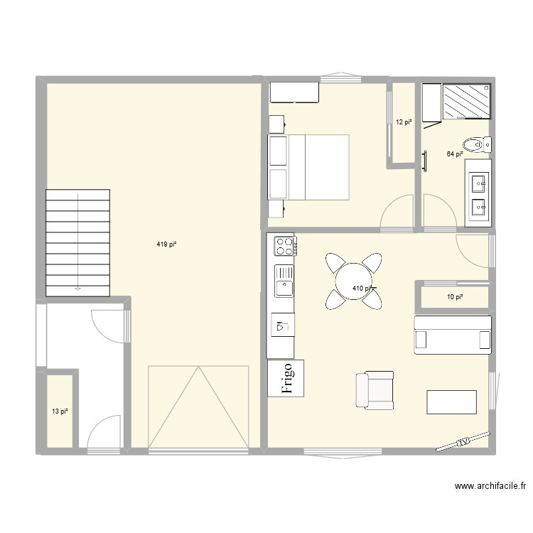 bas 3.5. Plan de 6 pièces et 86 m2