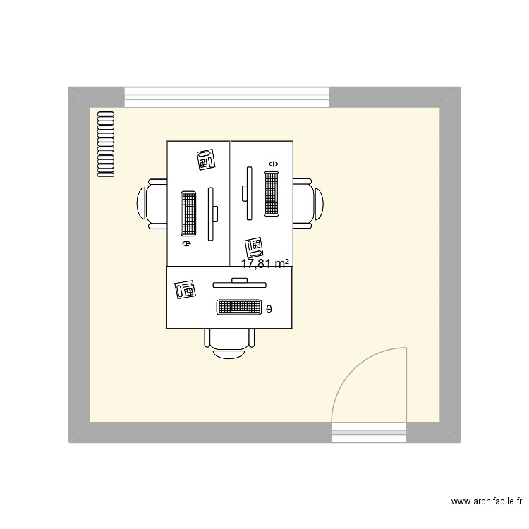 BUREAU COMPTA GÉNÉRALE A106. Plan de 1 pièce et 18 m2