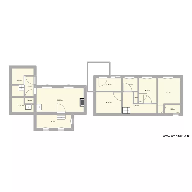 Resquiadou. Plan de 14  et 50 m²