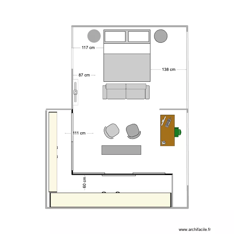 VDA CHAMBRE MASTER 17A. Plan de 