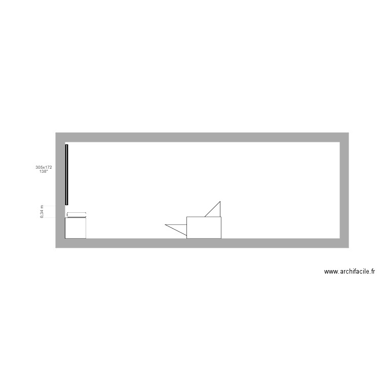azuri 25. Plan de 1 pièce et 21 m2